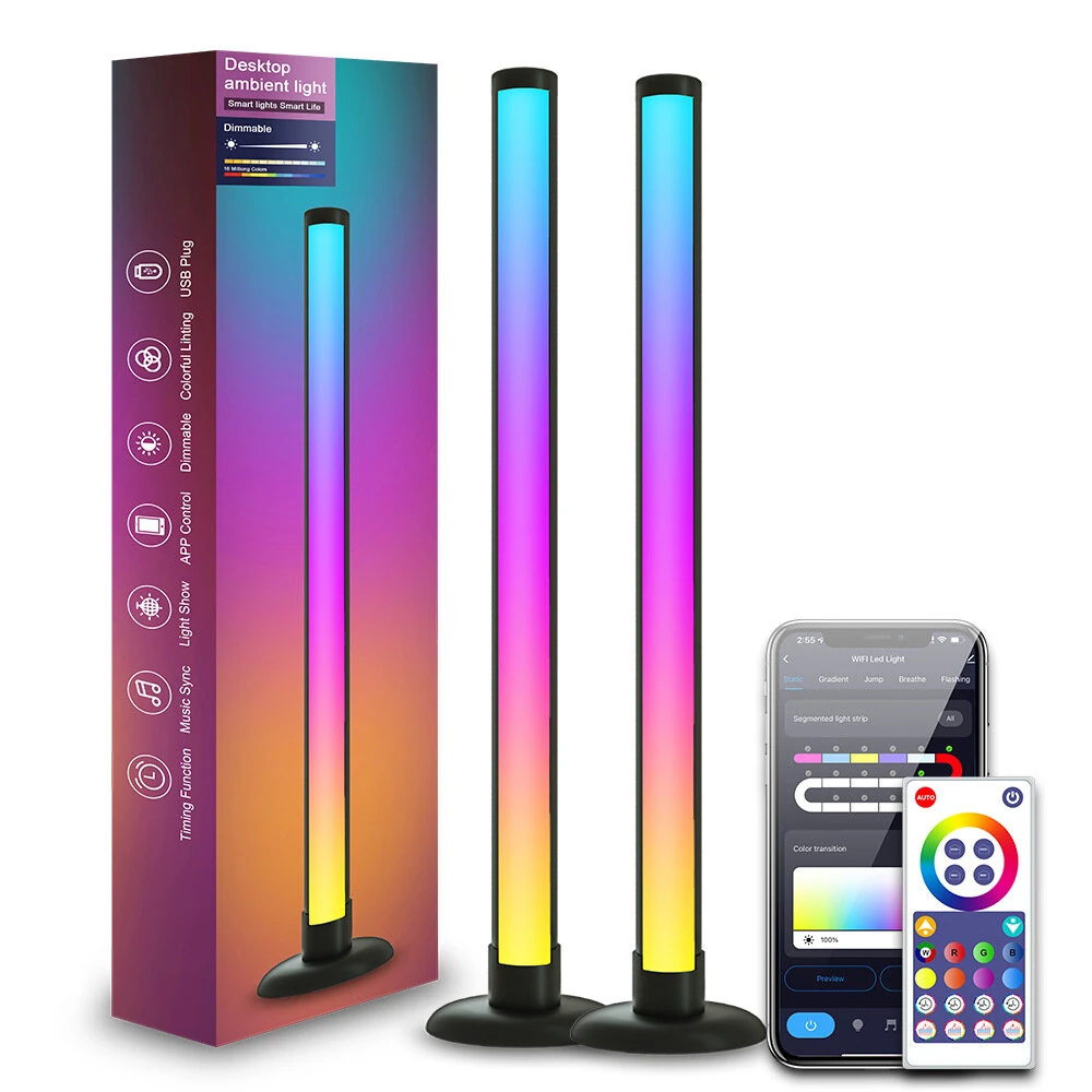 LIXINCORDA Smart LED RGBIC Desktop Lamp Atmosphere Rhythm Pickup Light Bars Bluetooth APP Control Remote Control (image for) LIXINCORDA Smart LED RGBIC Desktop Lamp Atmosphere Rhythm Pickup Light Bars Bluetooth APP Control Remote Control